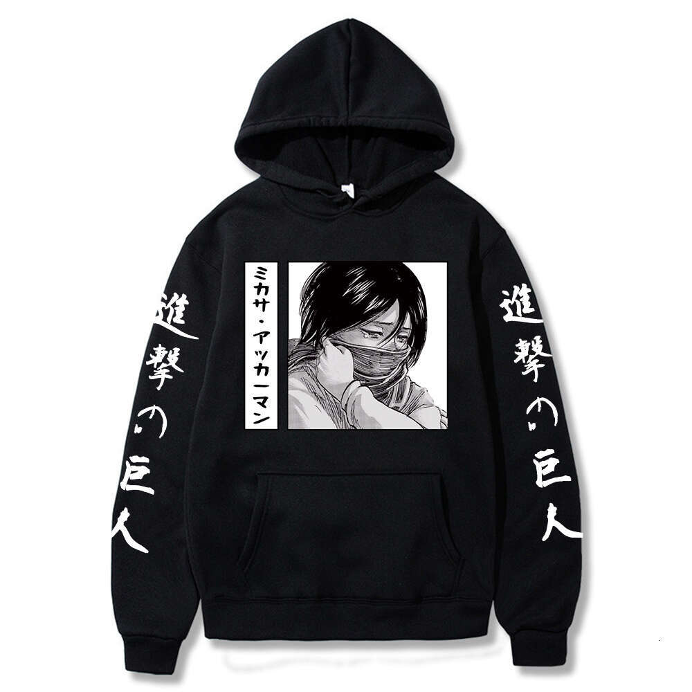 On Attack Titan Hot Anime Print Men Women Hoodies Ackerman Mikasa Graphic Pullover Plus Size Sweatshirt Haruku Hoody