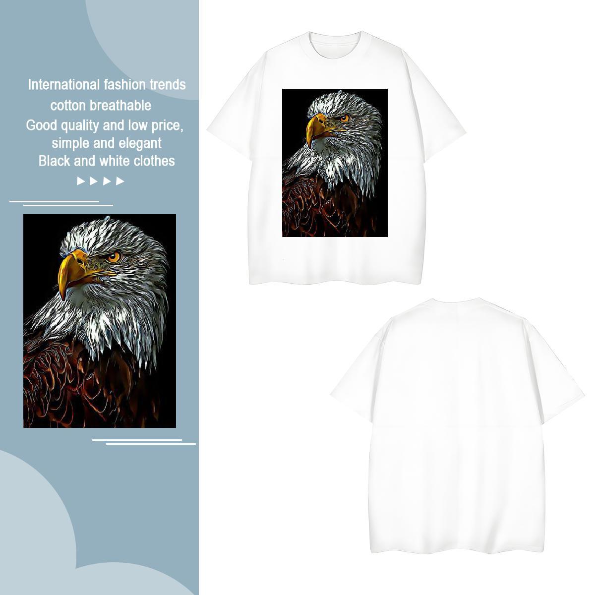 Cool Design T-Shirts eagle O-Neck Short Sleeve Hip Hop Street Asian Size 230g Pure Cotton Tshirt for Man Woman Stylist Tees