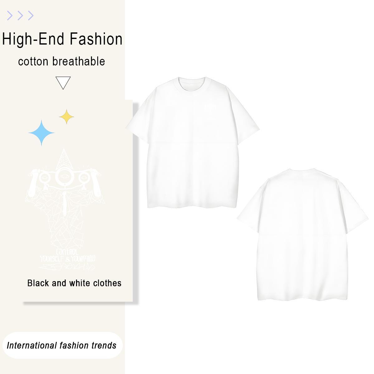 T-Shirts 100% Cotton 230g universe Sports Casual Breathable Short Sleeve Plus Size Cartoon Tshirts 2024 Summer Cool Wear