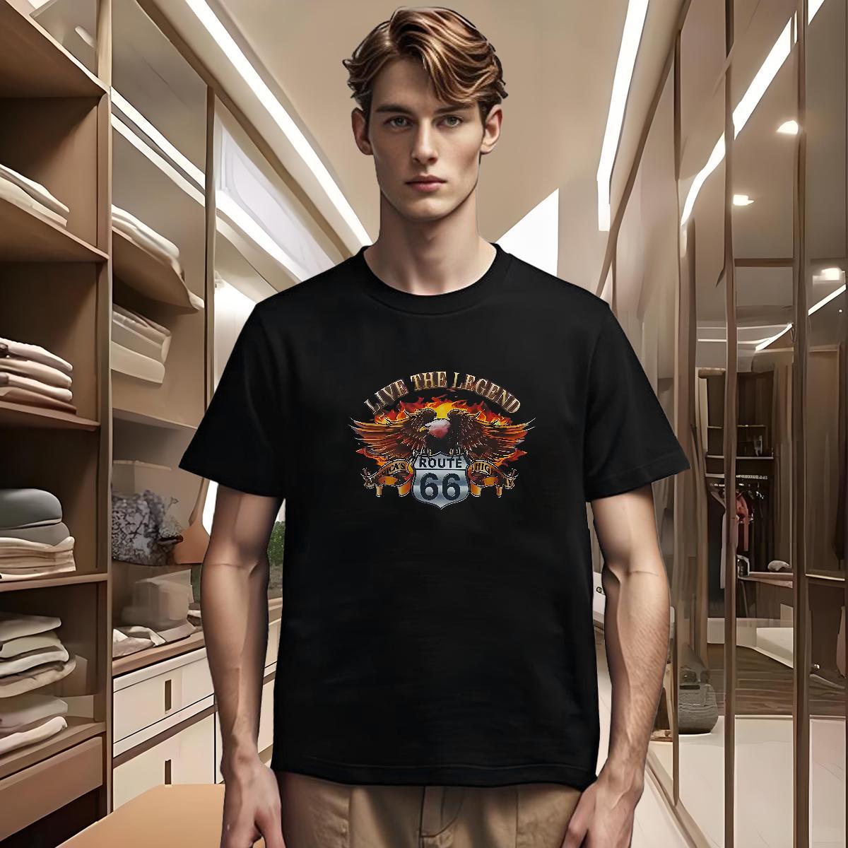 T Shirt For Man 100% Cotton 230g eagle Casual O-Neck Short Sleeve Custom Anime Couples T Shirts 2024 New High Quality Tops