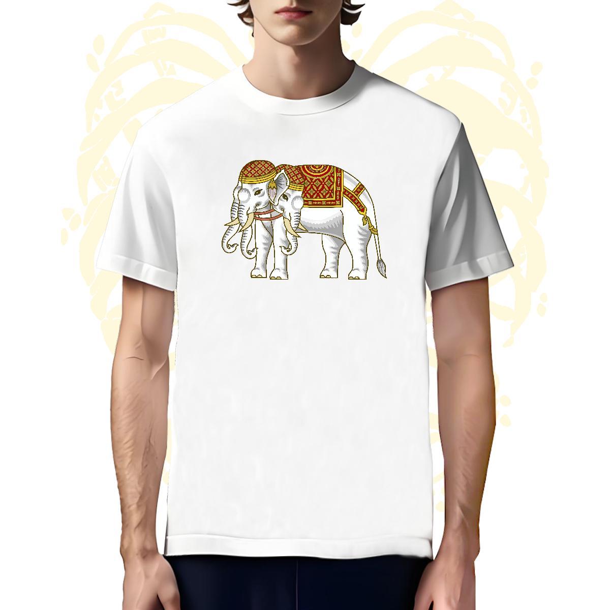 Brand T shirt elephant O Neck Short Sleeves Street wear Hip Hop Black White 230g Pure Cotton Mens Tshirts Fashion New Clothes