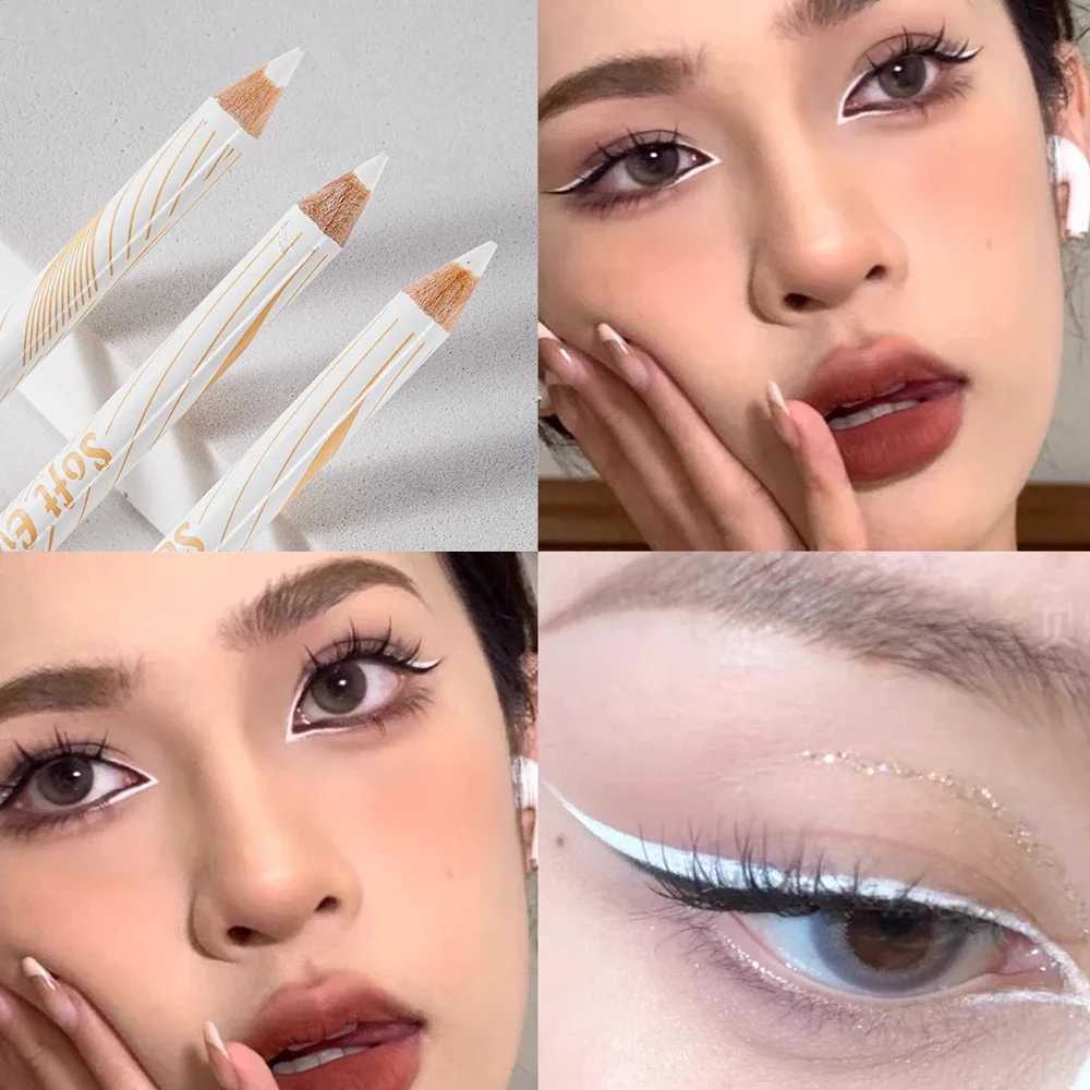 Matte White Eyeliner Pen Lying Silkworm Pencil Brighten Corners Of The Eyes Ultra-thin Waterproof Pigment Smooth Eyeshadow Stick Y240813