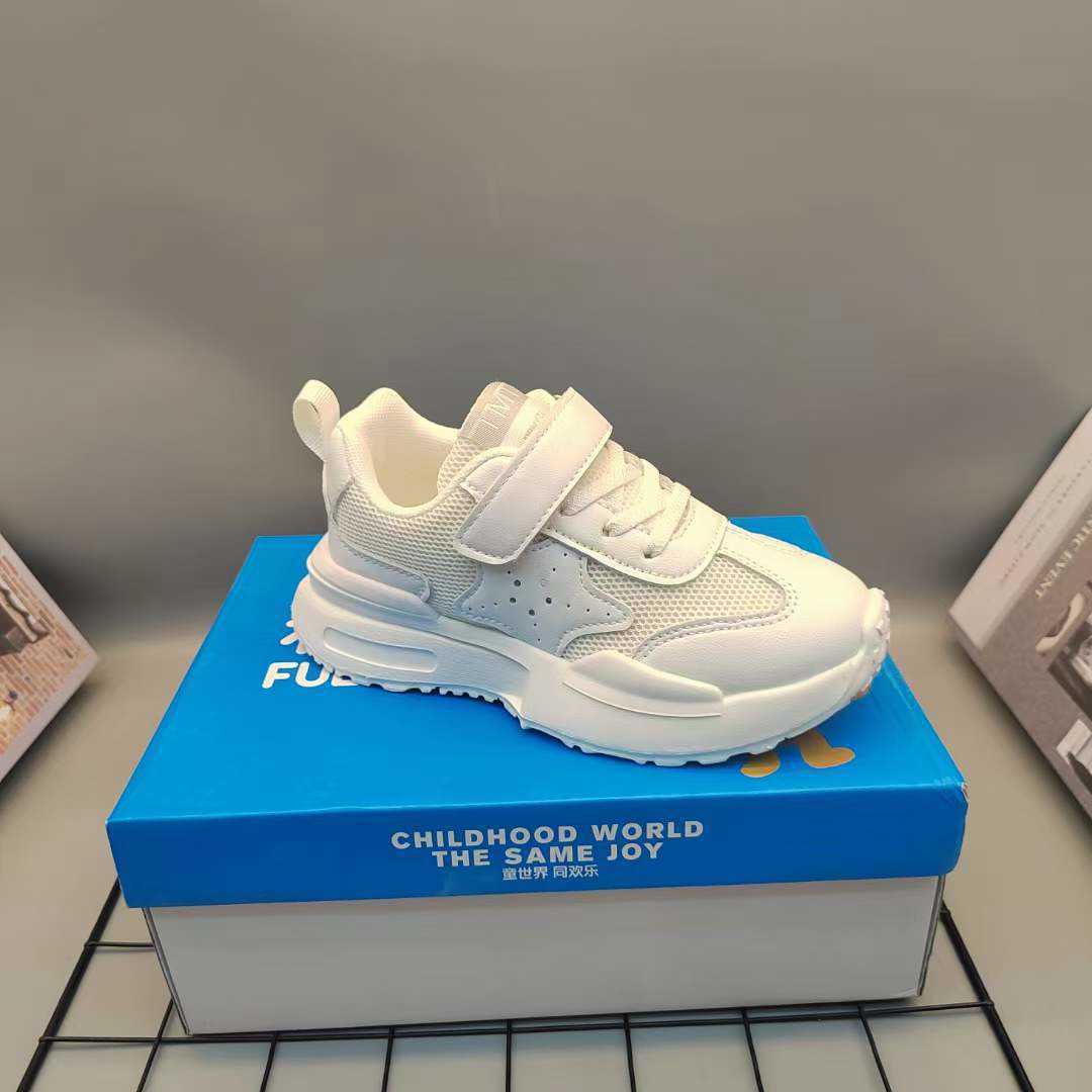Sneakers Fulu Bear Childrens Shoes Childrens Sports Shoes Womens Lightweight Running Shoes 2024 Spring New Breathable White Shoes 311-1 H240805