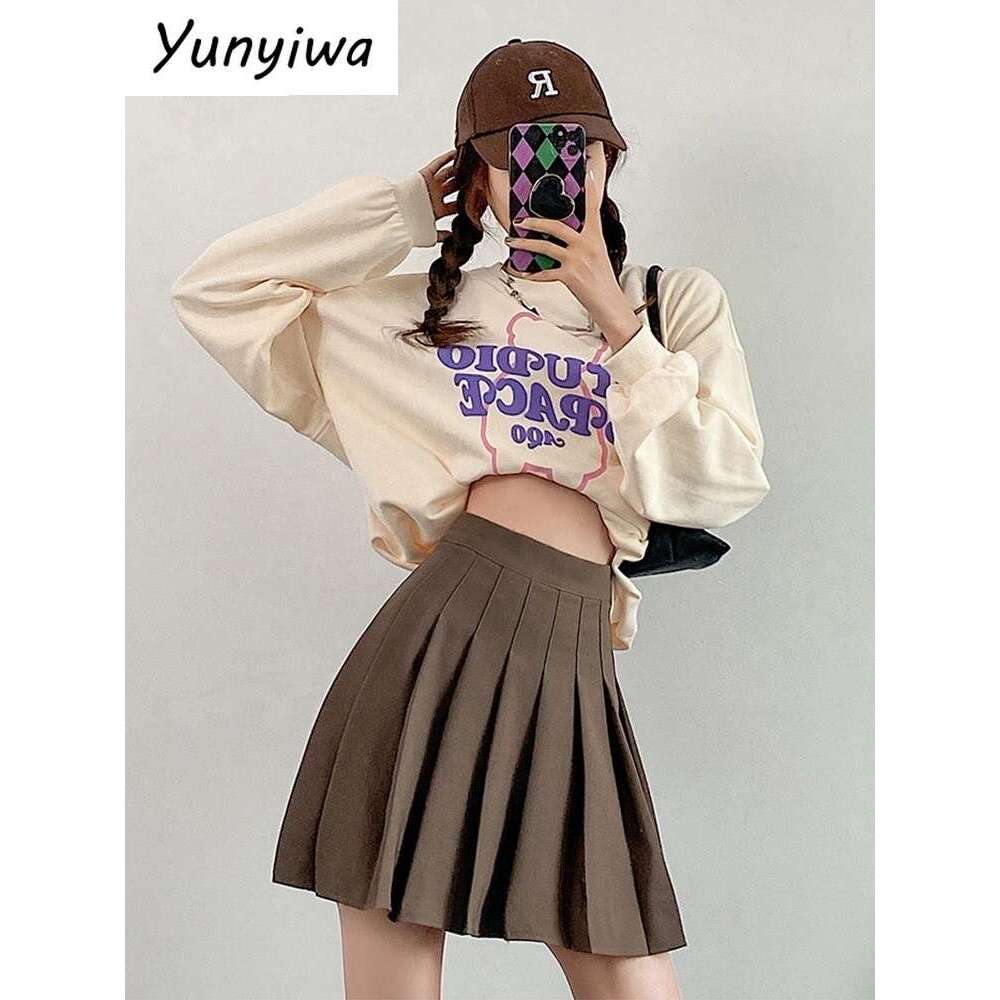 Pleated Short Tennis With Shorts For Women A Line School Summer Woman Skirt Mini Gray High Waist Solid Casual Skirts White s s