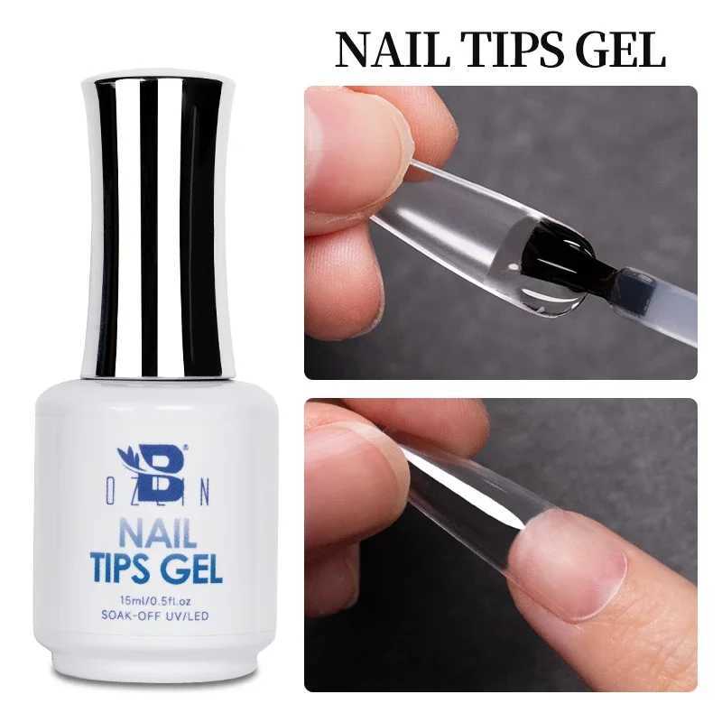 BOZLIN 15ML Nail Tips Glue Gel For Falses Nail Tips Fast Extension 3 IN 1 Function Nails Art Transparent Gel Polish Soak Off UVM240814