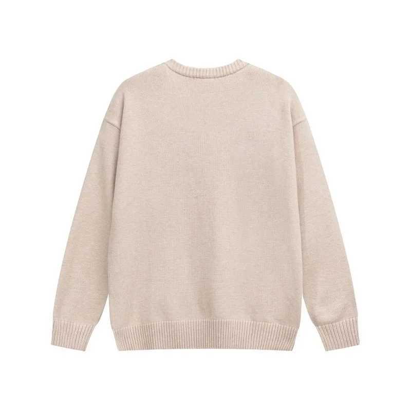 Autumn and Winter Mens and Womens Knitted Zipper O-neck Heart Embroidery 2023 Loose Fashion Casual SweaterW240729