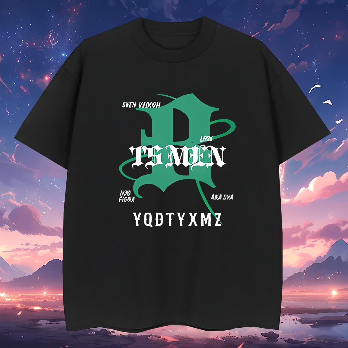 Free Shipping letter T Shirts Men Hip Hop Street Tshirts 100% Cotton 230g Fashion Round Neck Short Sleeve Anime Clothings