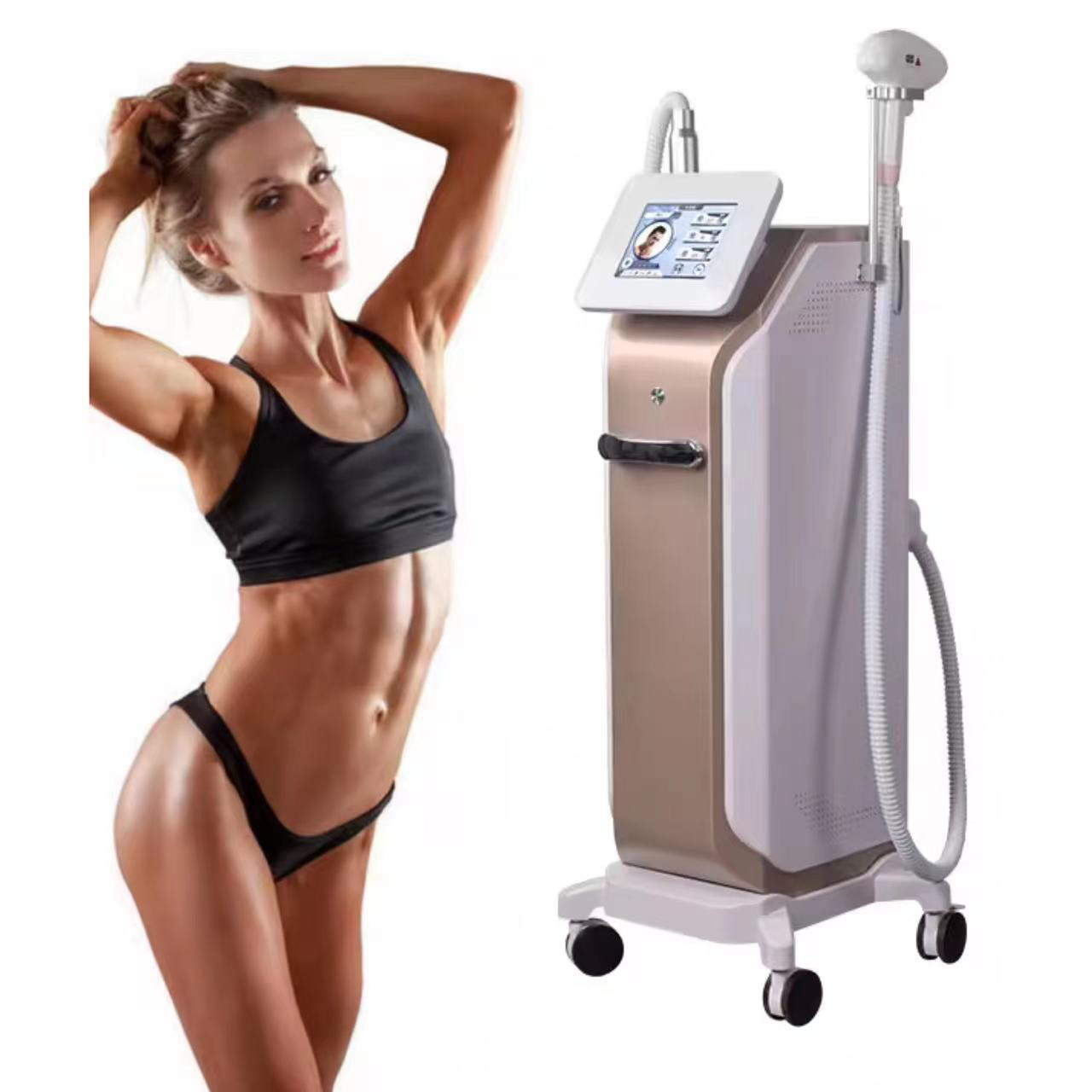 Diode laser triple 3 wavelengths ice titanium 755nm 808nm 1064nm lazer doide hair removal pico laser tattoo removal 2in1 machine
