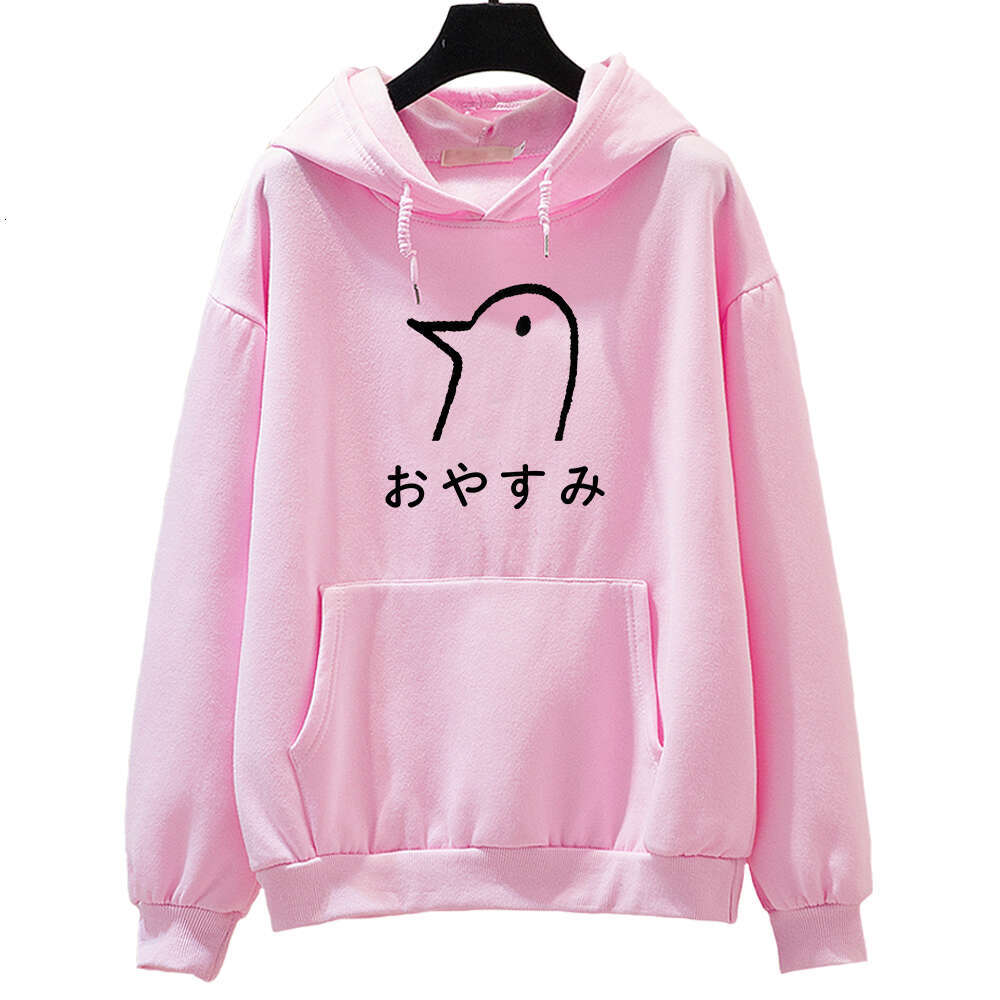 Punpun Oyasumi Duck Graphic Print Plus Size Hoodies Women Sweatshirts Haruku Autumn Winter Warm Pullover Casual Sudaderas