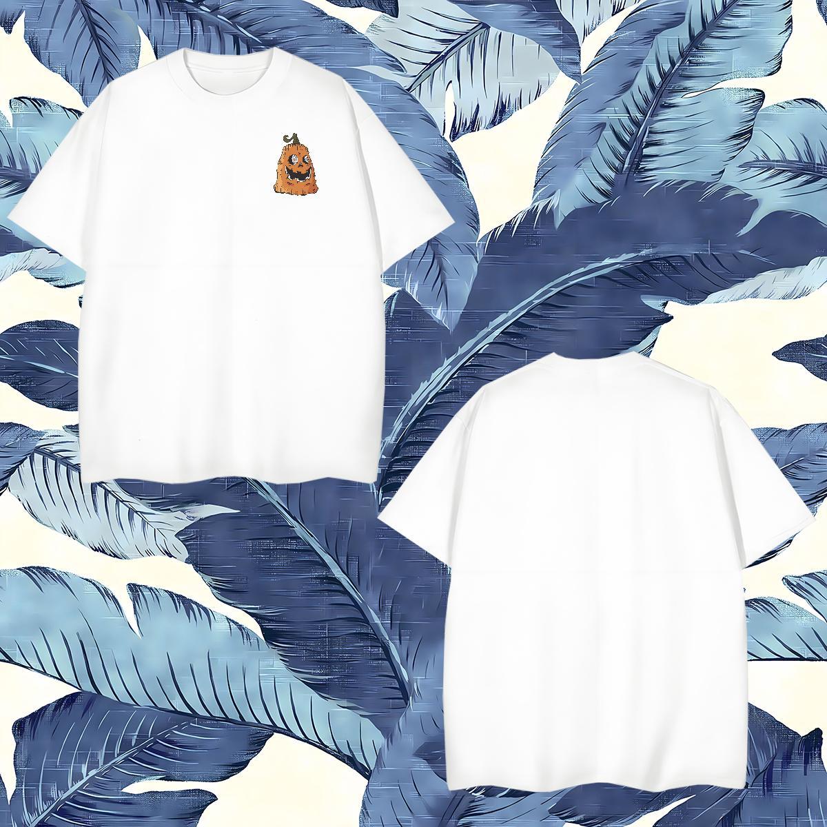 Loose Men T Shirts pumpkin Breathable Short Sleeve Casual Plus Size Custom 230g Cotton Men Tees DIY Customized Tops