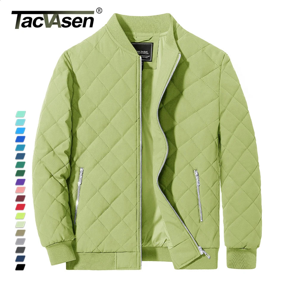 TACVASEN Padded Warm Jackets Womens Classic Retro Pilot bomber Jackets Diamond Quilted Coats Full Zip Up Pockets Casual Outwear 240813
