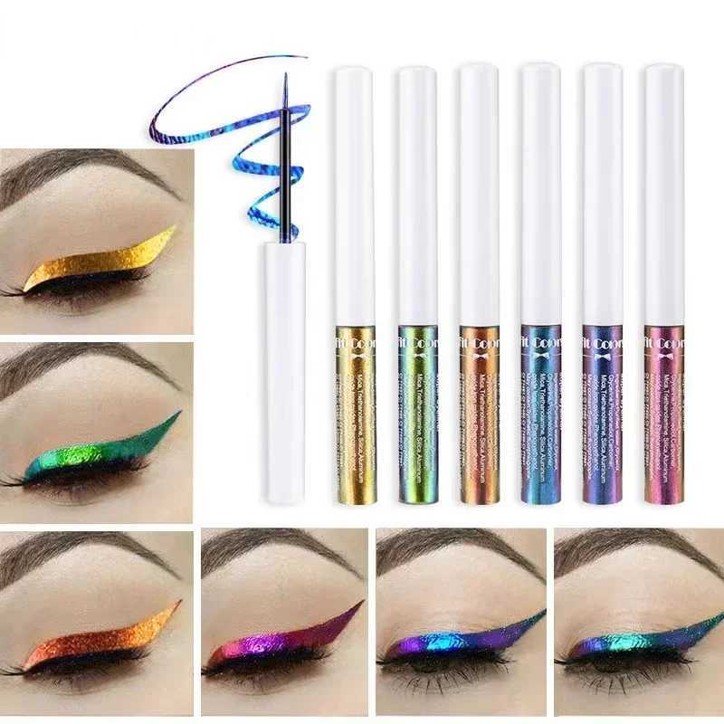 1pc Shiny Metallic Eyeshadow Liner Chameleons Multi Chrome Eyeliner Liquid Pearl Gloss Color Aurora Eyes Make up Glitter Pigment Y240813