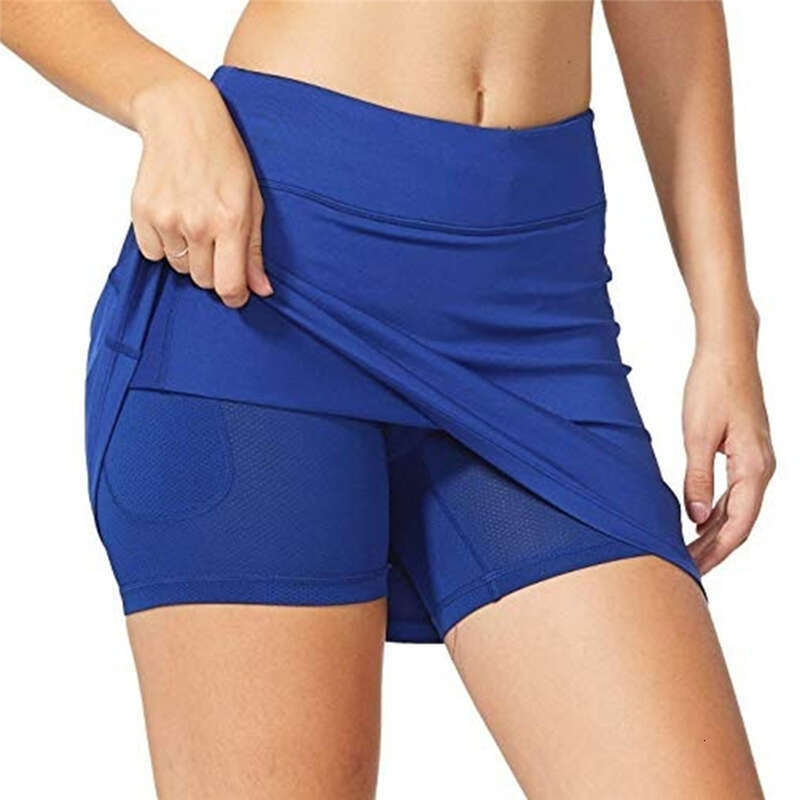 Waist Women Gym Slim A-Line Sports Shorts Skirt High Elastic Breathable Anti-Glare for Ladies