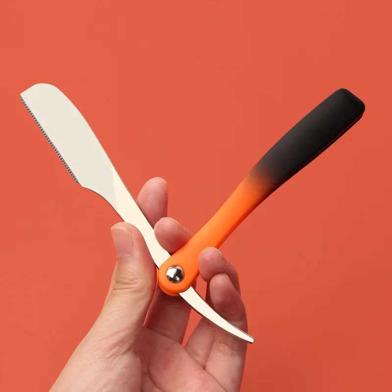Stainless Steel Straight Edge Razor Manual Folding Shaver Handle Beard Trimmer Salon Hair Cutting Shaving ToolsM240814