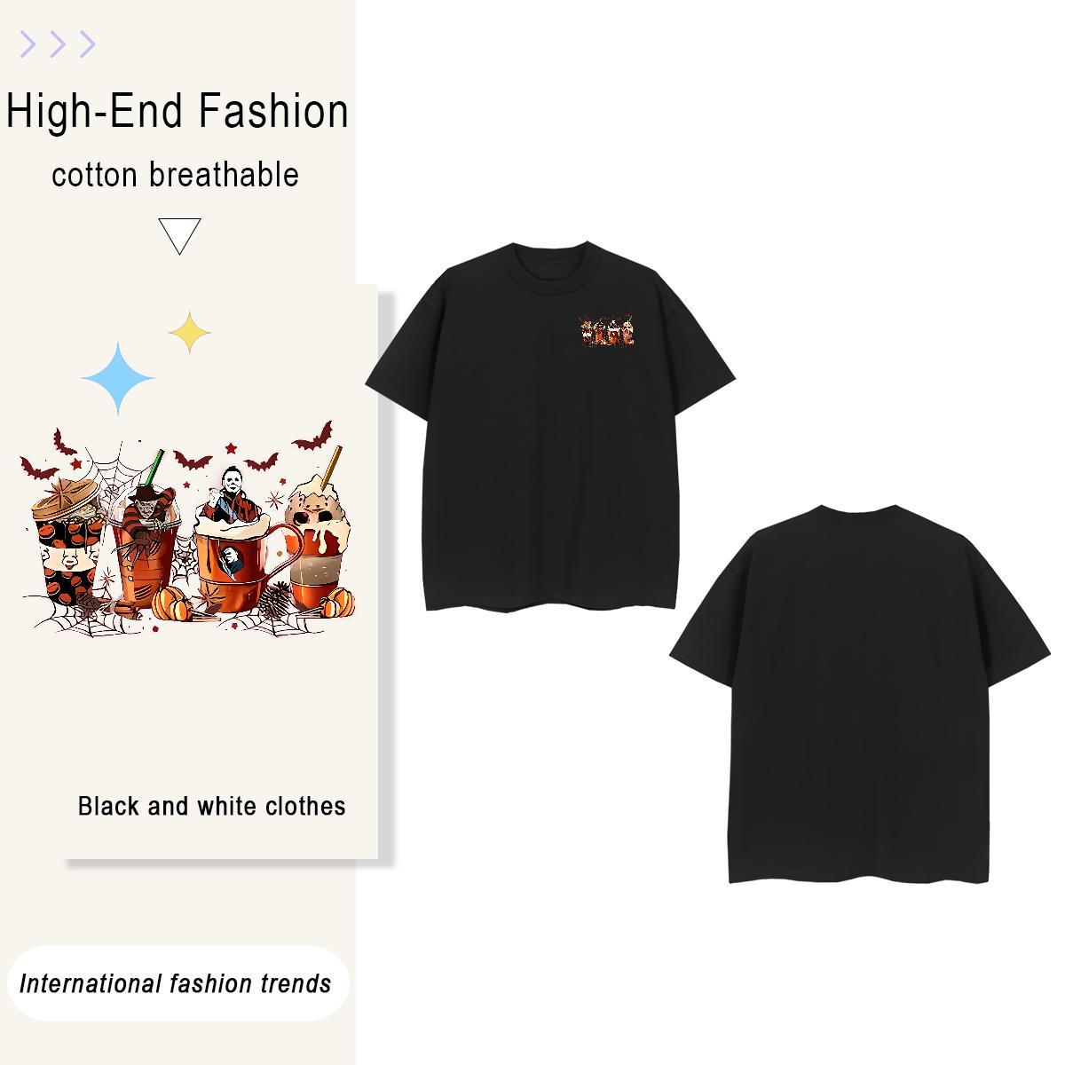 T shirt 230g 100% Cotton halloween Casual Breathable Soft Graphic Tshirts Designer Brand Polos