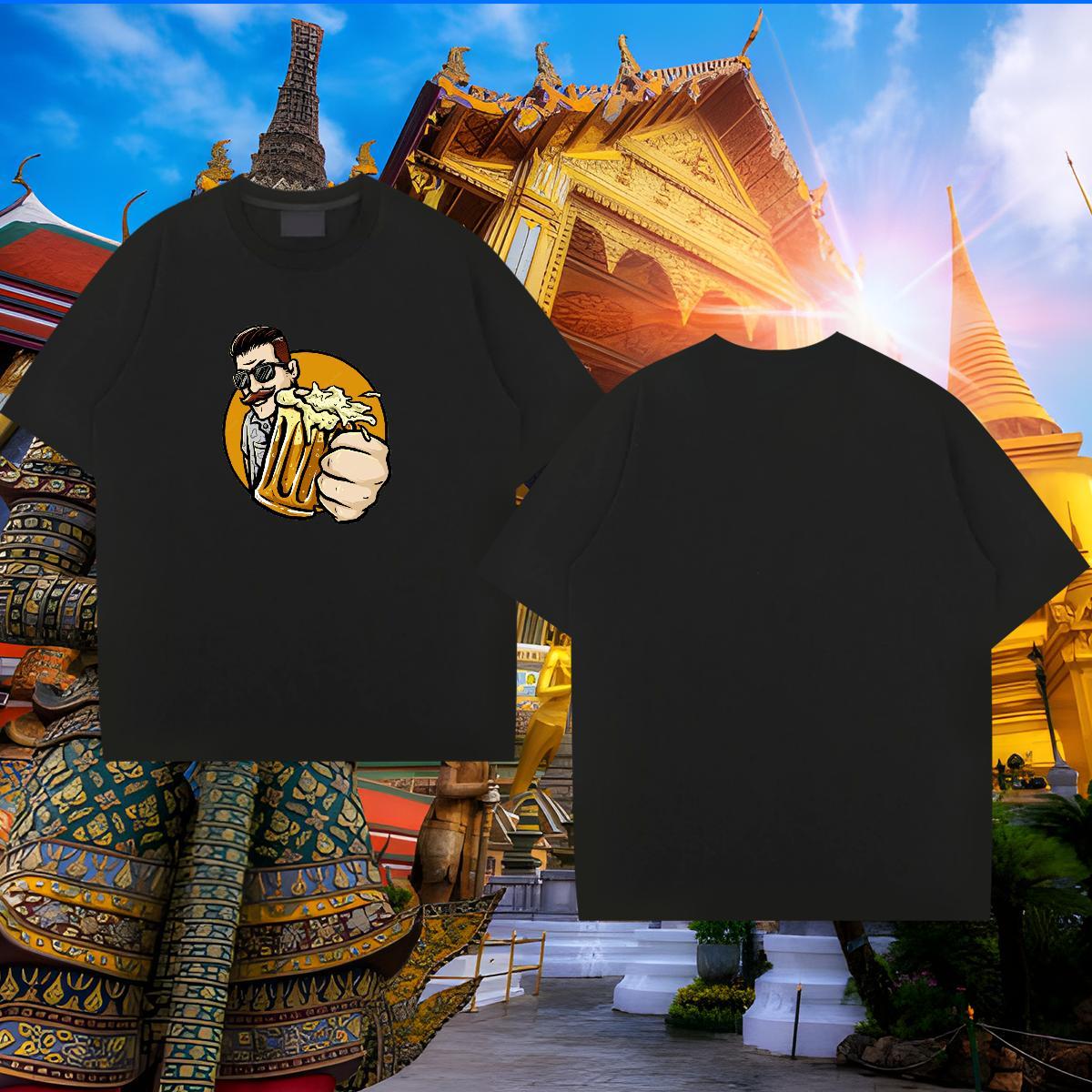 Popular T Shirts Men summer O Neck Short Sleeves Spring Summer Graphic 230g Cotton Men Tshirts Fashion New Wear