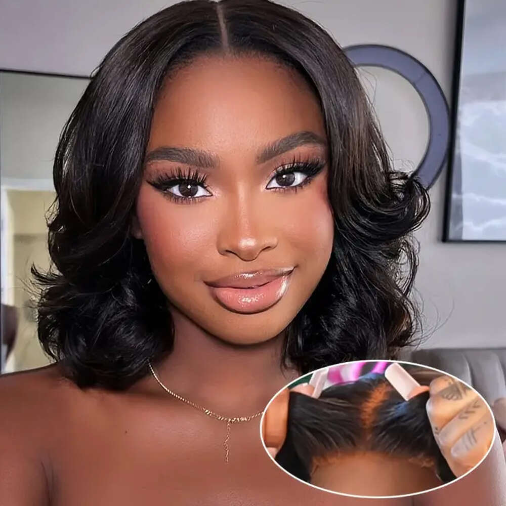 Wear And Go Glueless Bob Wig 100% Human Hair For Black Women 4X4 Body Wave Closure Pre Plucked Wigs