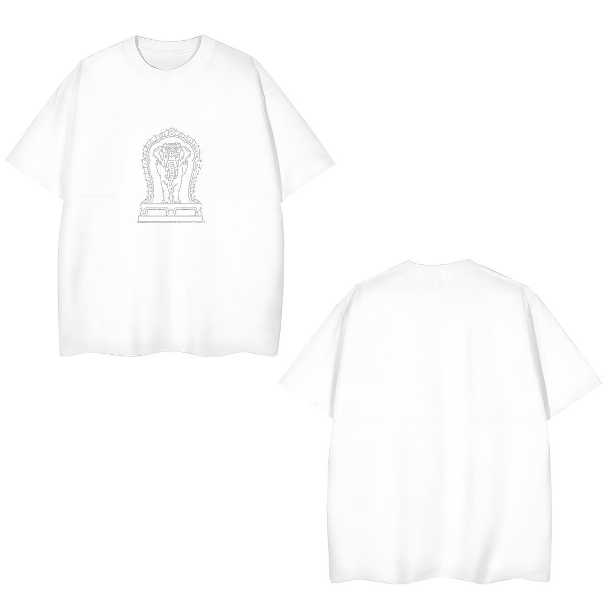 Loose Man T Shirts elephant Breathable Crew Neck Hip Hop Street Customized Print 230g Pure Cotton Men Tshirts Free Shipping Tees Shirts