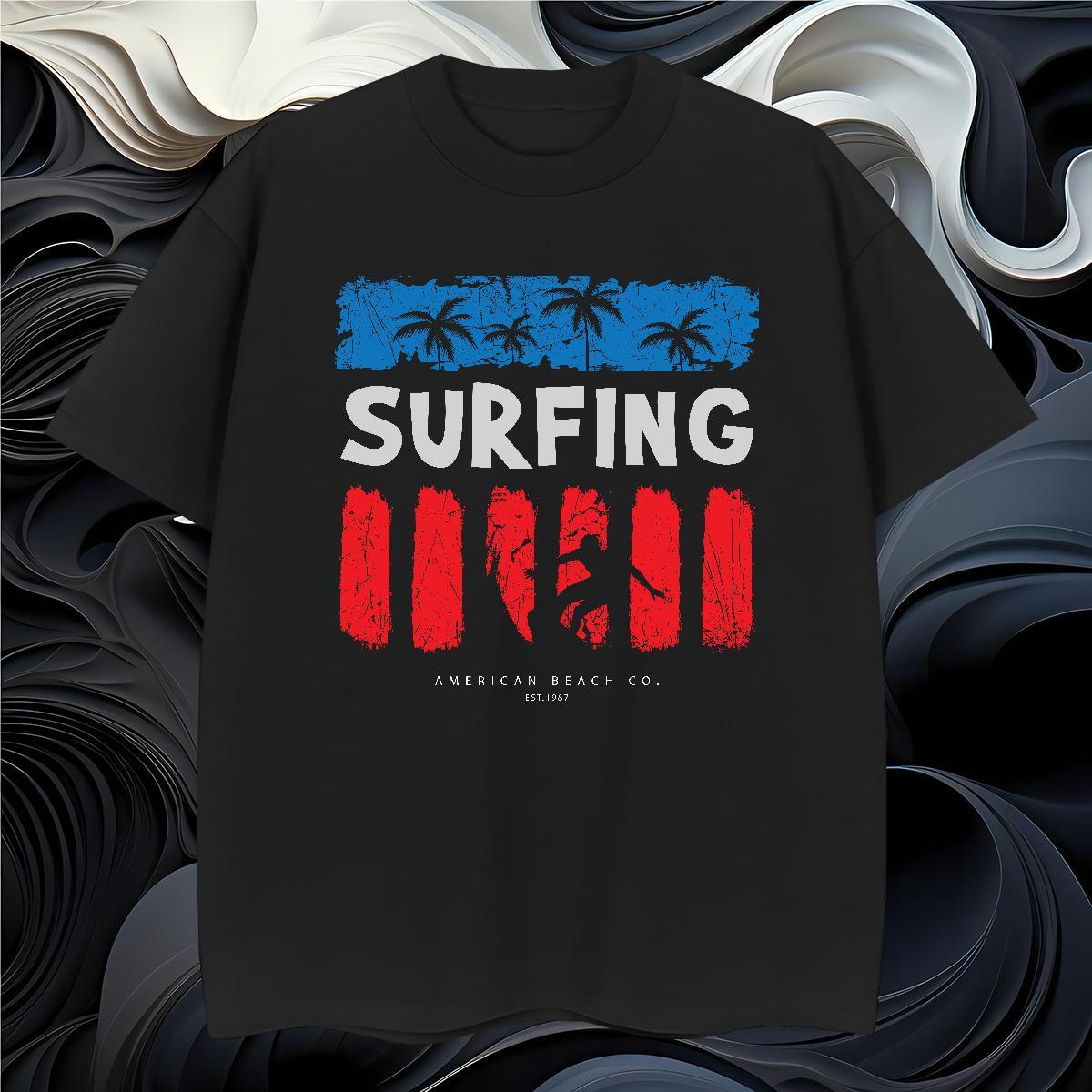 Men T Shirts 230g Cotton tree Daily Wear Round Neck Short Sleeve Custom Printed Men Tops Tees 2024 Popular Clothes