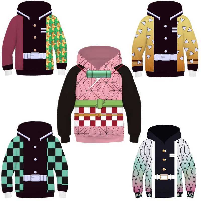 Demon Slayer Blade 3D Printed Hoodies Kids Streetwear Girls boys Children Sweatshirts Long Sleeve Autumn Winter ClothesY240814
