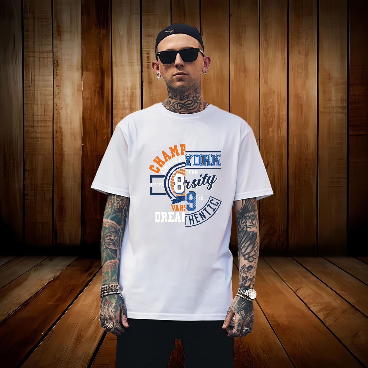 Cool letter T-Shirts Sports Casual Men Clothes T-Shirt 230g Cotton 2024 Designer Breathable Short Sleeve Graphic Tshirts