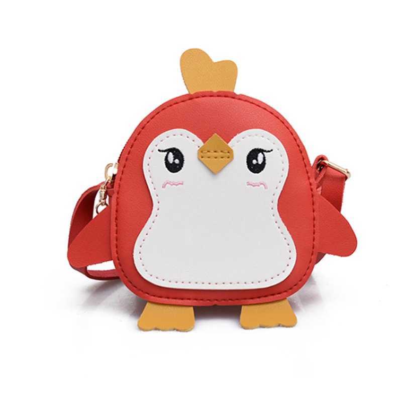 Girl mini bag penguin shaped animal shoulder bag childrens cross body bag PU leather mini messenger bag W240813