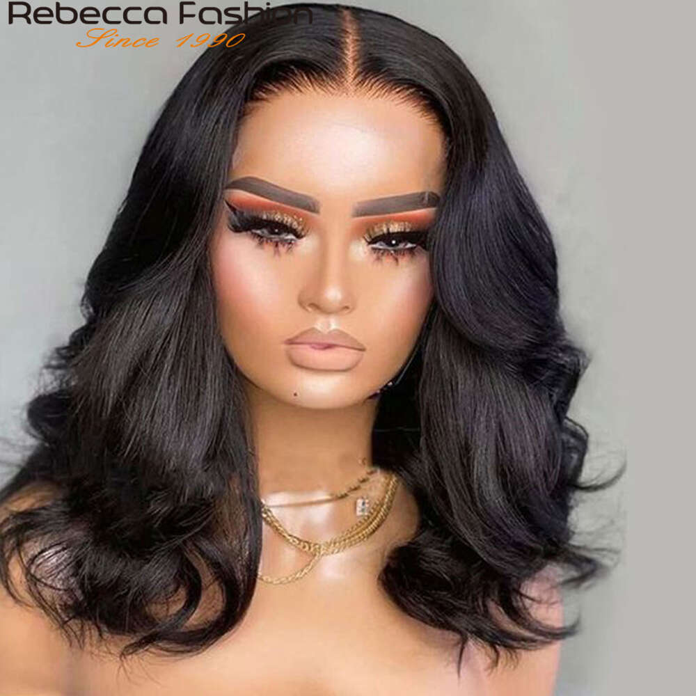 14-28" 180D Human Hair Pre Plucked Brazilian Body Wave Front Wigs Transparent Lace For Black Women