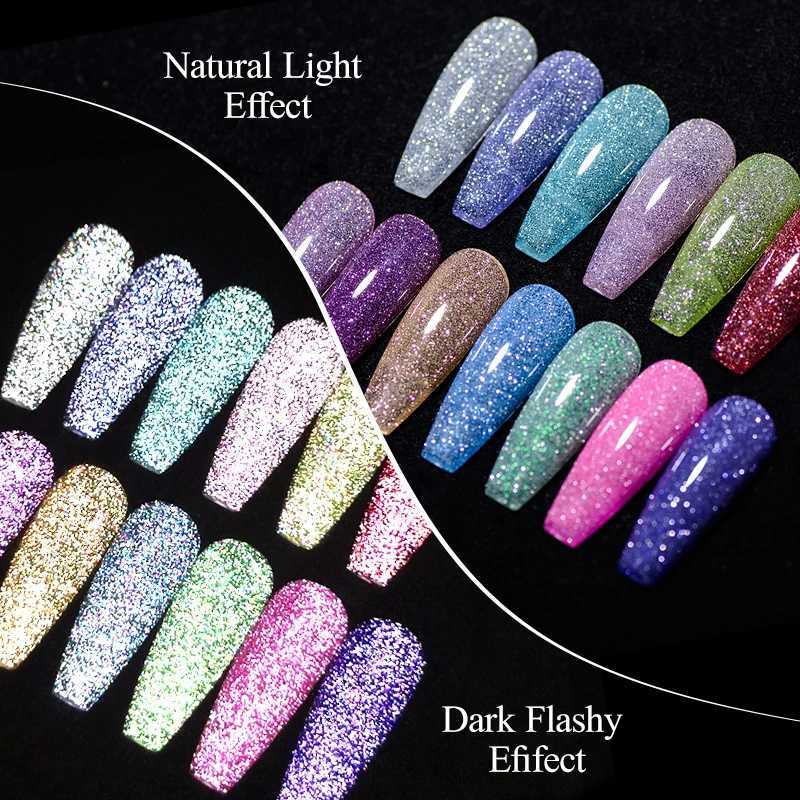 Mtssii 6ml Holographic Glitter Gel Nail Polish Sparkling Silver Recflective Uv Gel Polish Semi Permanent Varnish For ManicureM240814