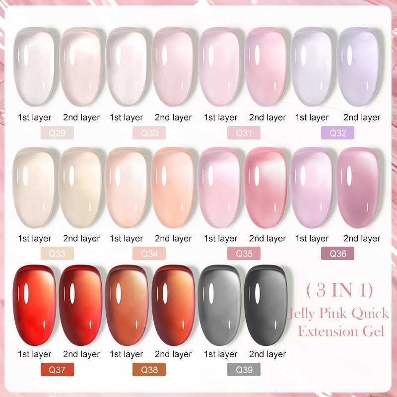 LILYCUTE 7ML Quick Extension Nail Gel Jelly Pink For Manicure Self-Leveling Construction UV Gel Nail Art Rubber Base Gel VarnishM240814