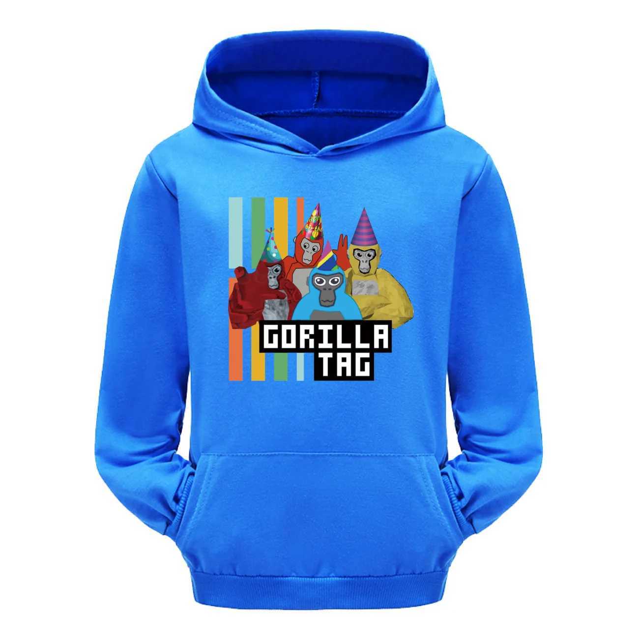 New Gorilla Tag Hoodie Kids Harajuku Games Sweatshirts Boys Girls Original Cartoon Gorilla Print Casual Tops Childrens ClothingY240814
