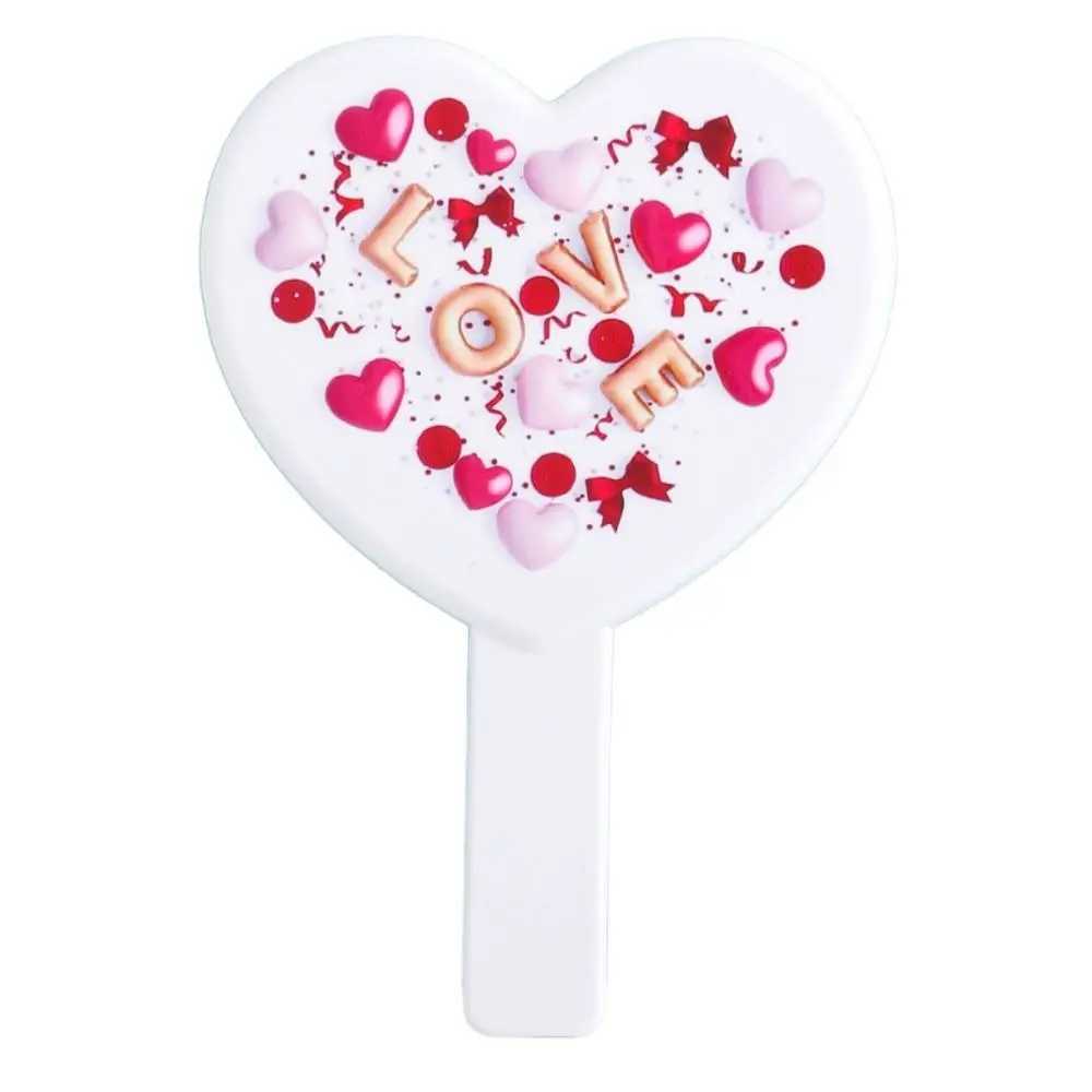 Little Bear Eyelash Heart shaped Mirror Love Makeup Mirror Handheld Makeup Mirror Handheld Portable Makeup Mirror W240813