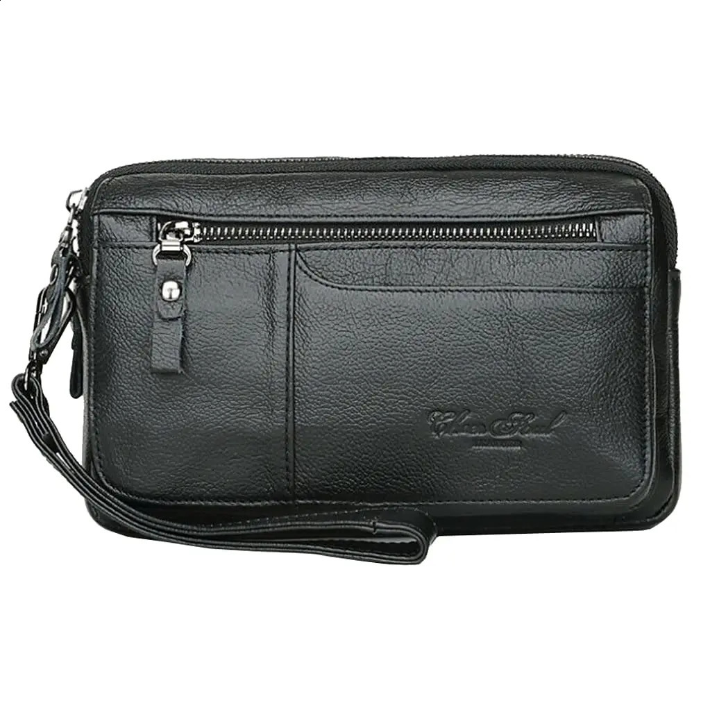 Leather clutch wallet mens watch zipper passport coin mobile phone card operator organizer business travel watch 240812