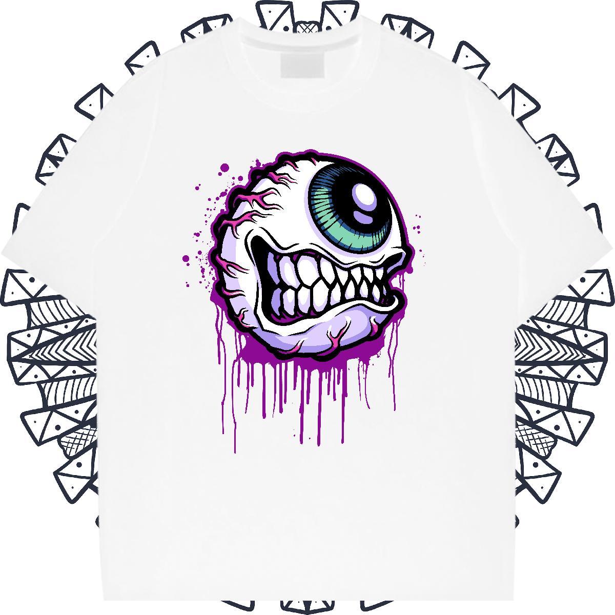 Loose Fit Mens Tshirts Beach 230g Pure Cotton Custom Print Oversized Short Sleeve O-Neck ET T Shirt For Man Fashion Tops