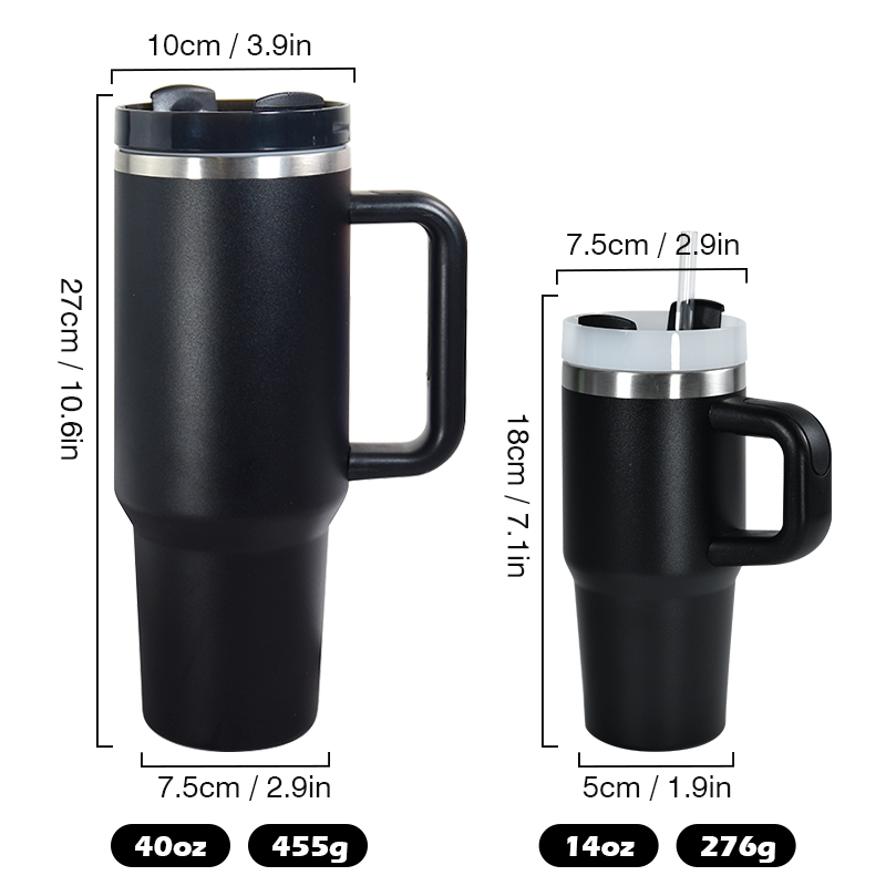 New Products!! 14oz Stainless Steel Double Wall With Handle Mini Travel Mugs W260226