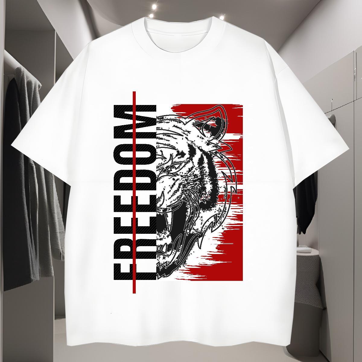 Men T Shirts 100% Cotton 230g High Street Hip Hop Crew Neck Breathable Anime Print Couples T Shirts Casual New Soft Tshirts