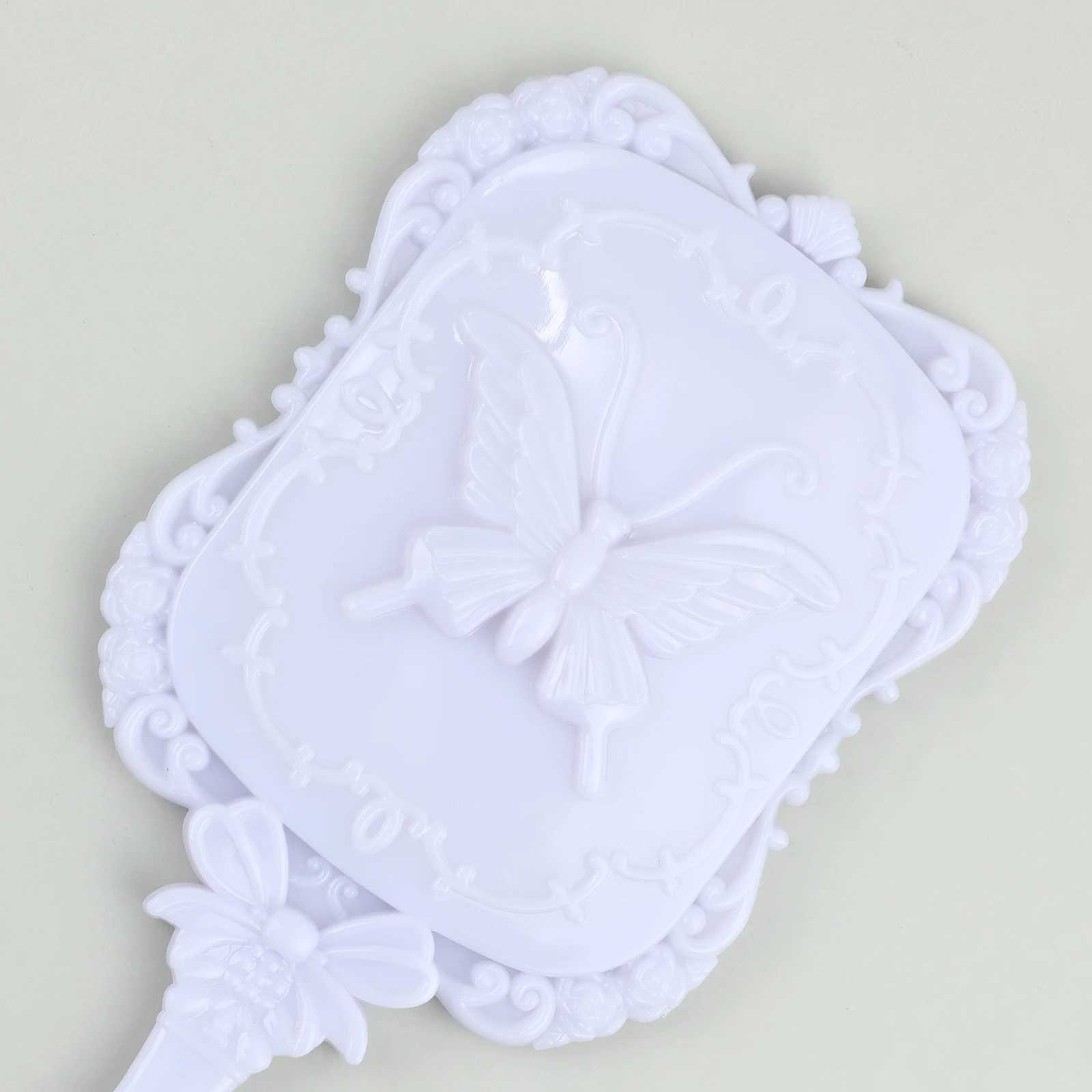 1 Butterfly Pattern Mini Handheld Scratching Mirror Handheld Travel Makeup Mirror Mini Makeup Mirror W240813