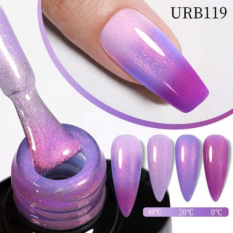 UR SUGAR 7ml Auroras Glitter Thermal Gel Nail Polish Ultra-thin Temperature 3 Colors Changing Soak Off UV LED Manicure Nails GelM240814