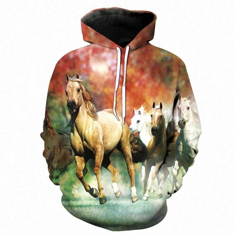 Hoodies 3d Print Animal Rrun Quickly Horse Sweatshirts Boys Girls Unisex Hooded Fashion Sweatshirts kids Long Sleeve Hoodie CoatY240814