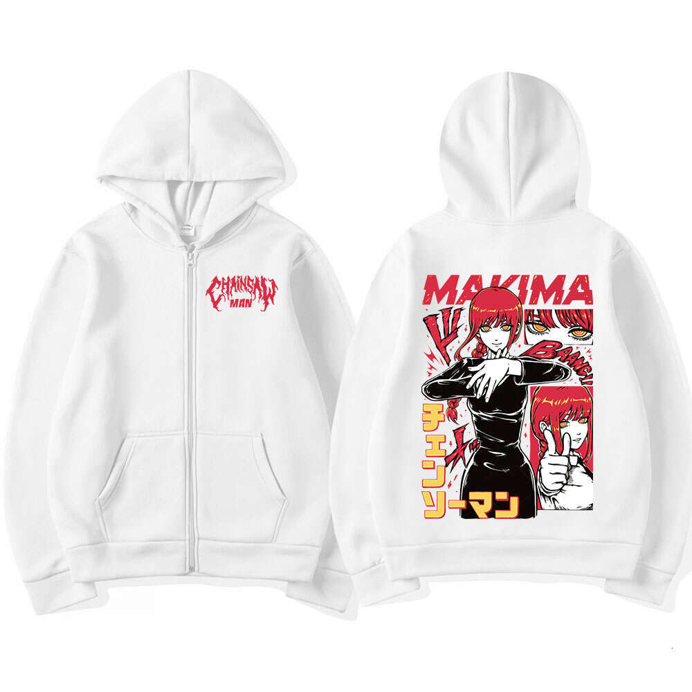 Anime Japan Chainsaw Man Hooded Makima Funny Print Men Women Zip Up Hoodies Plus Size Sweatshirt Haruku Warm Zipper Jacket per