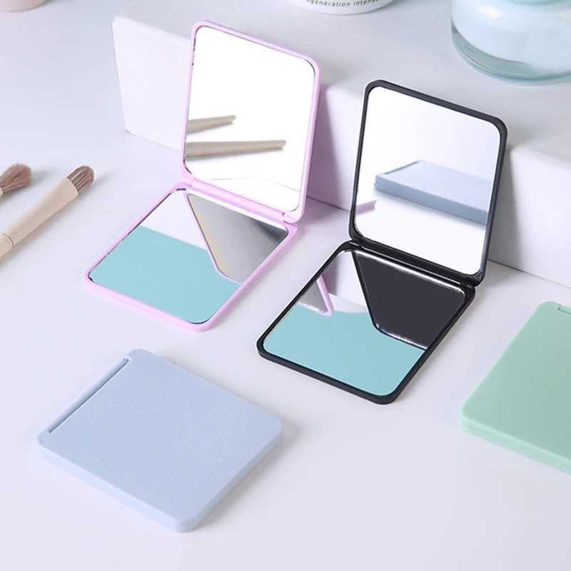 Rectangular plastic folding mirror pocket mini portable makeup mirror womens handheld mirror makeup mirror W240813