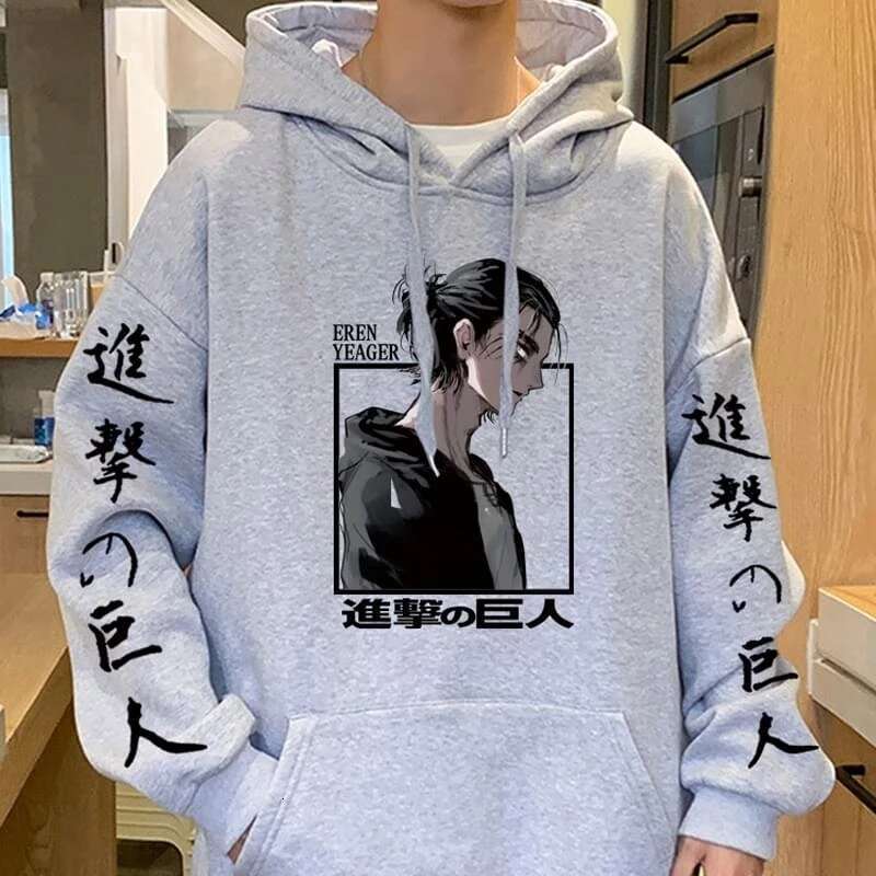 on Attack Titan Yeager Eren Anime Graphic Printed Hooded Plus Size Hoodie Men Women Sweatshirts Haruku Unisex Streetwear