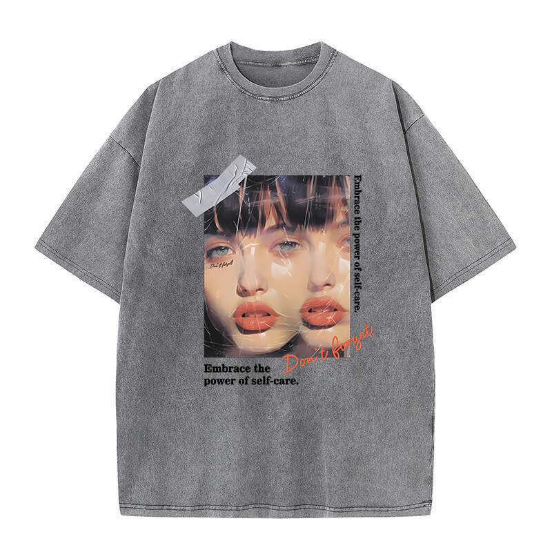 Women's High Quality Popular Street Haruku Fashion Retro Washed Pure Cotton Oversized T-shirts