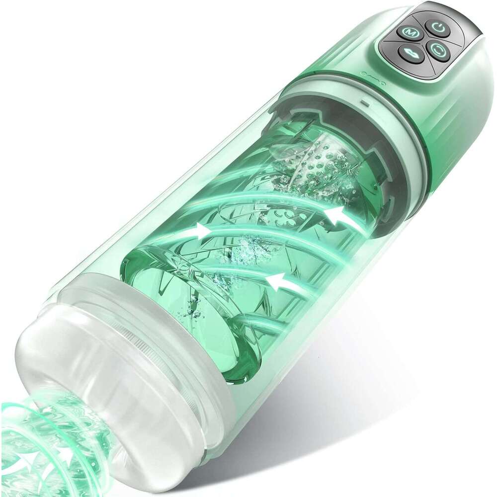 Automatic male device - Pump adult toy male sex toy men's pocket genital massager with 4 pumps, 7 spins, 7 licks, and 7 suction devices