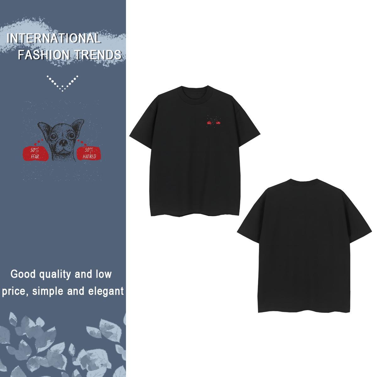 Man T Shirts 230g Pure Cotton dog Street Crew Neck Breathable Custom Print Oversized Tshirts Classic Casual Comfortable Clothes