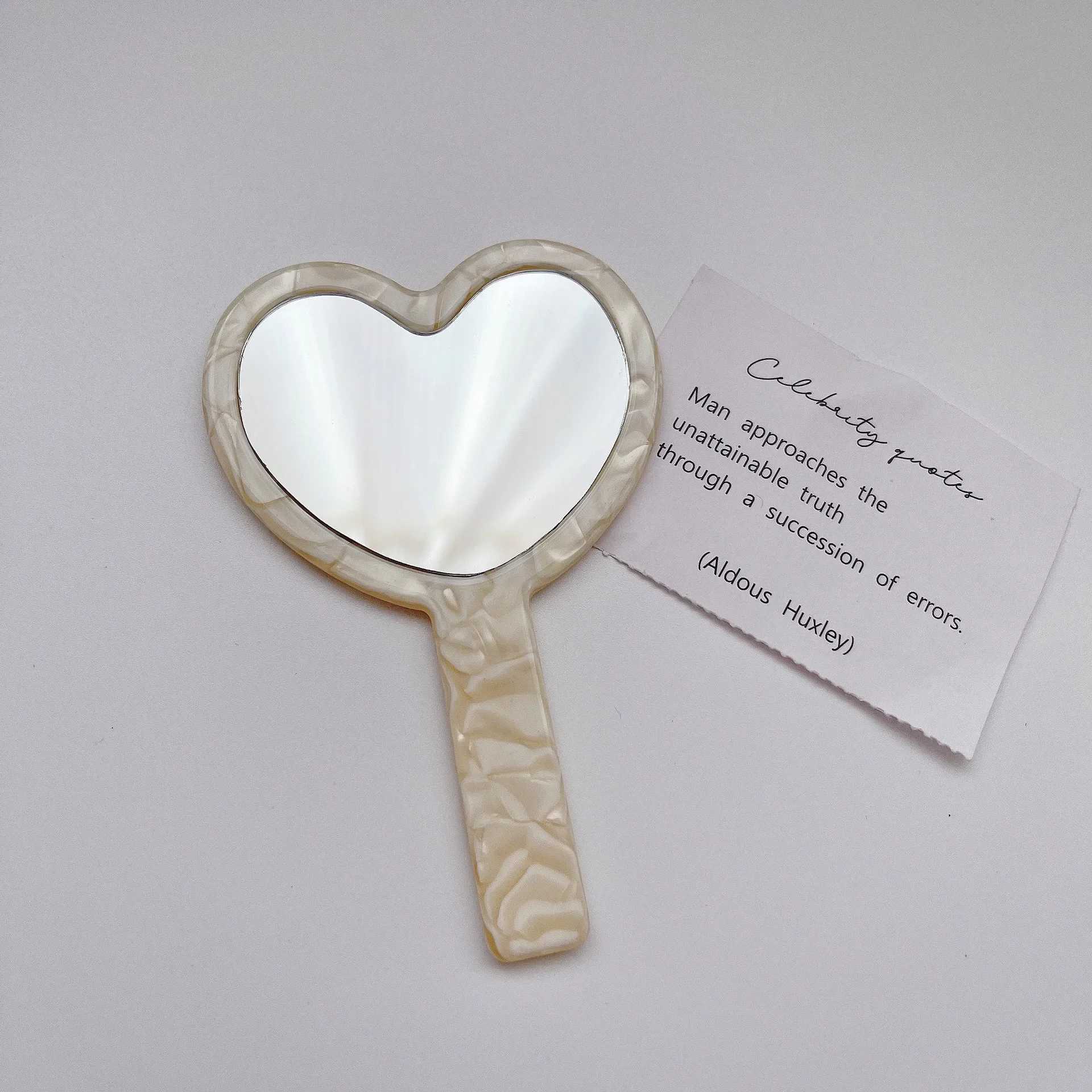 Retro acetate bed sheet handheld makeup mirror with handheld mirror compact mirror for SPA salon womens makeup mirror W240813