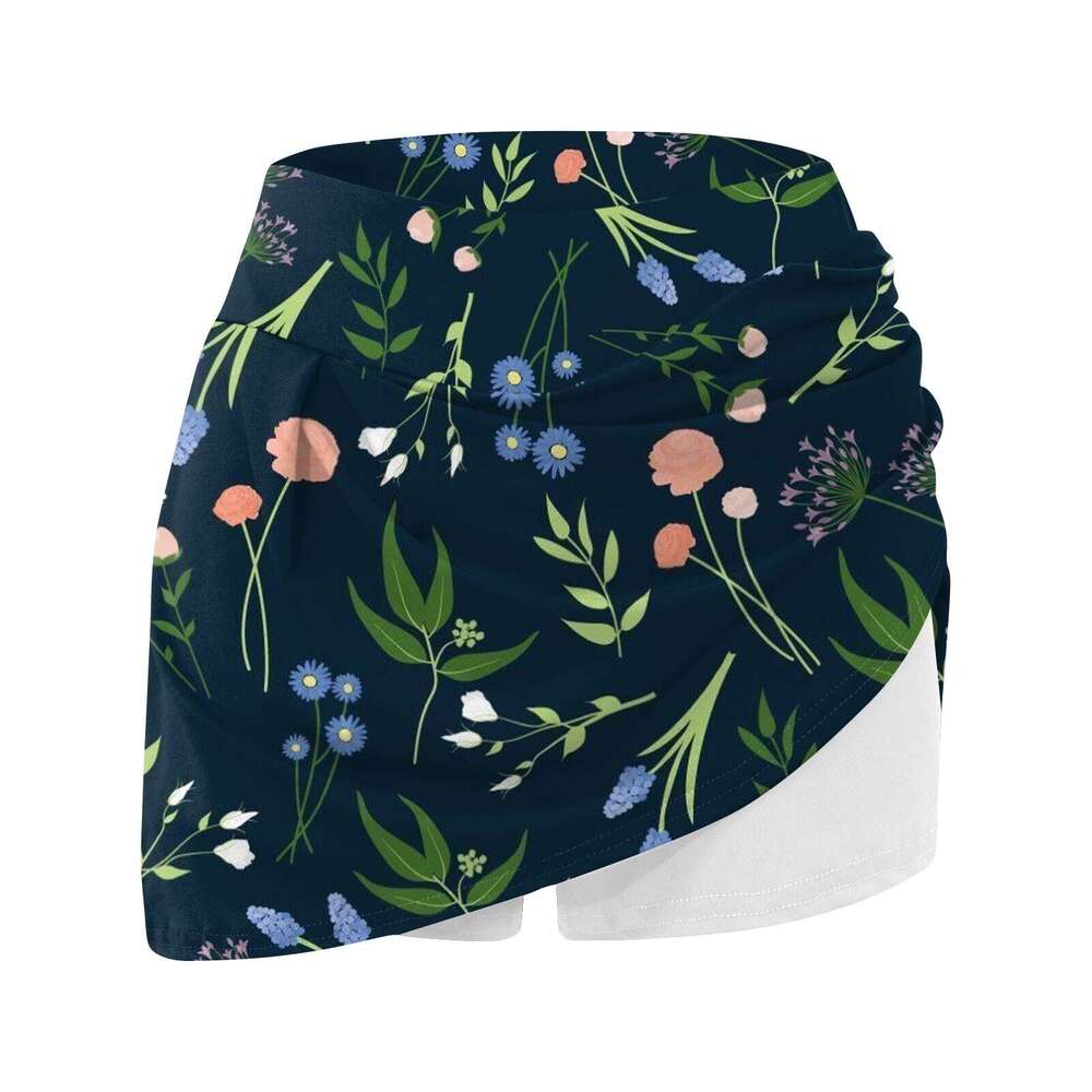 Training Running Women's Floral Printed Casual Sports Fiess Yoga Tennis Golf Badminton Pleated Short Skirt
