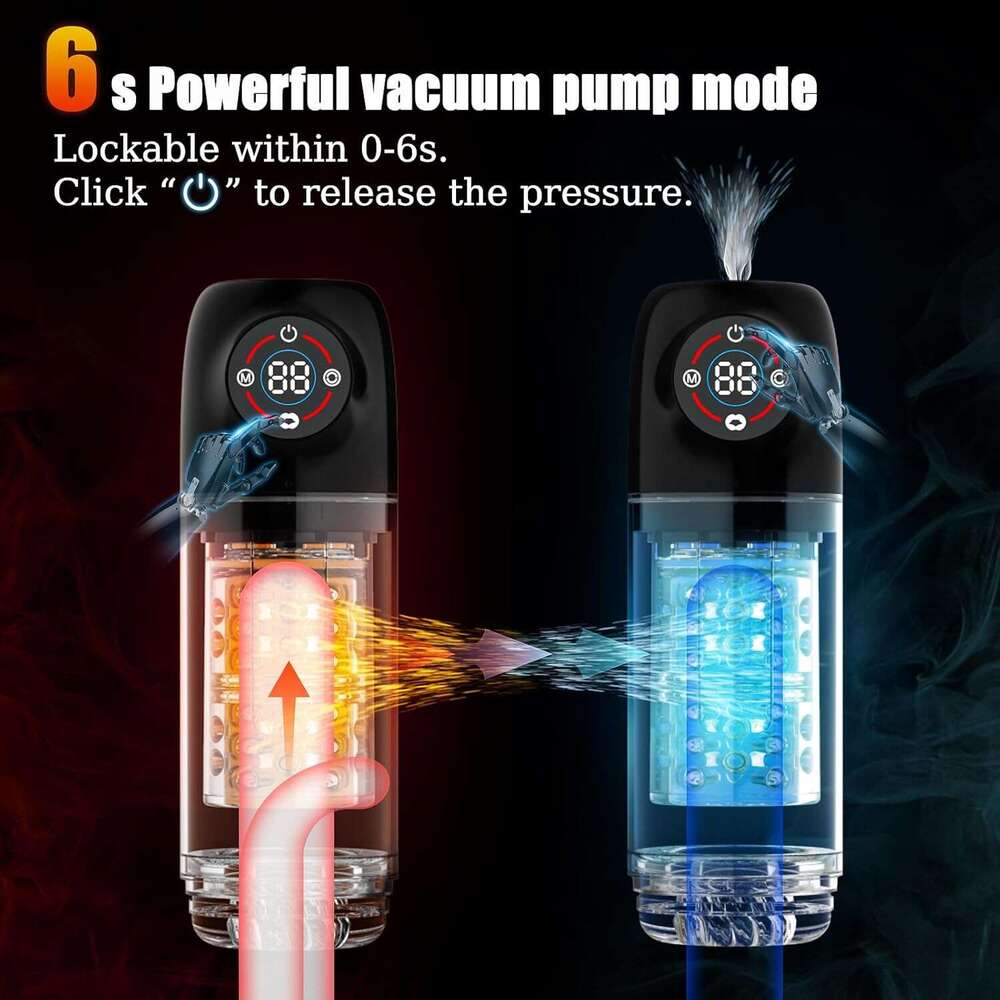 Men's Automatic Male Sex Toy - Male Sex Toy Pump with 6s Vacuum Pump, 7 Rotation and Suction Modes Adult Toy LCD Display Screen Sex Machine Pocke