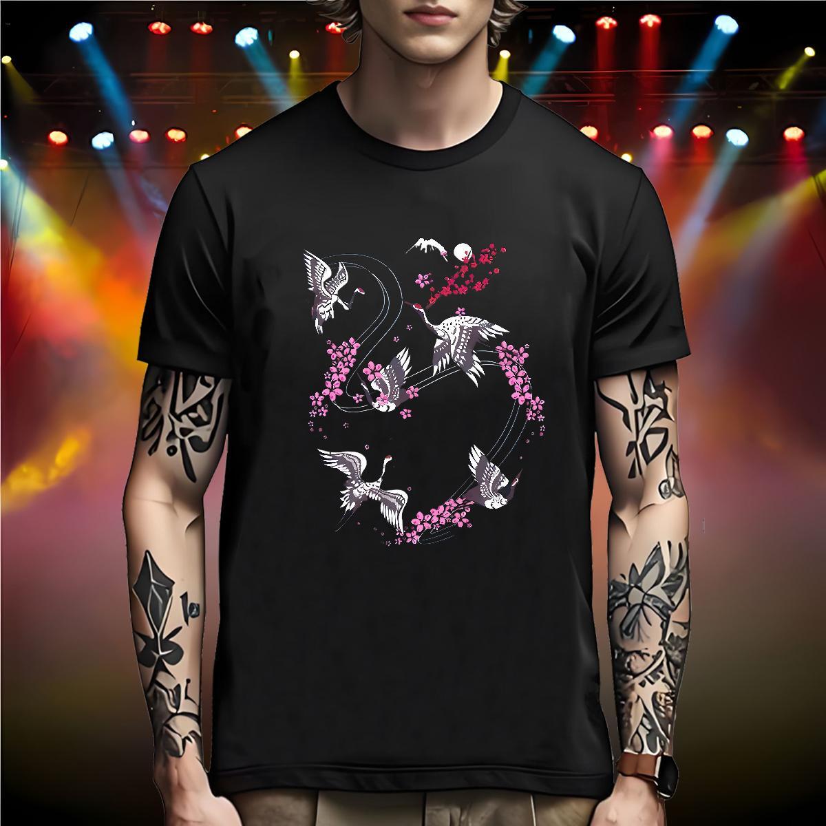 Unisex Men T Shirts bird Breathable Soft Beach Custom Printed 230g Pure Cotton Tshirt for Man Woman New Arrival Tees Shirts