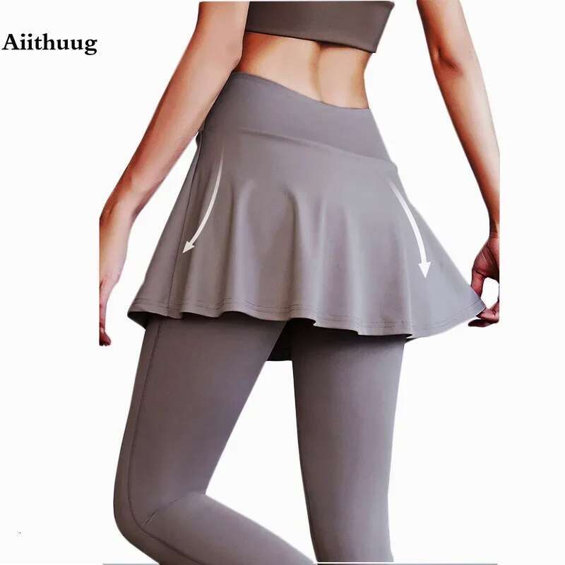 Aiithuug Skorts Cross-waist Skirted Yoga Legging with Skirts Leggings Soft Stretchy Tennis Dresses Running s