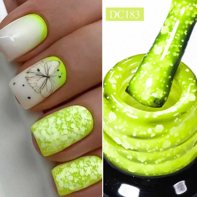 Mtssii 7ml Snowflake Gel Nail Polish Neon Fluorescent Gel Semi Permanent Pink White Snow Sequins Nails Art Design Varnish UV LEDM240814